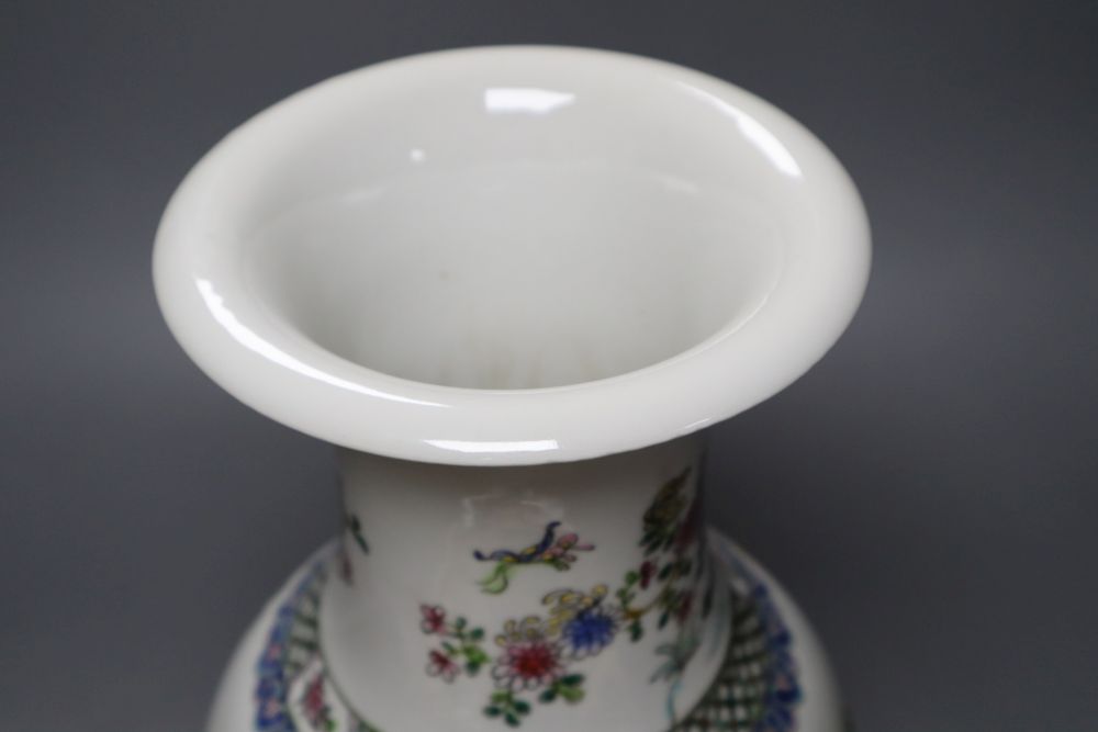 A Chinese famille rose baluster vase